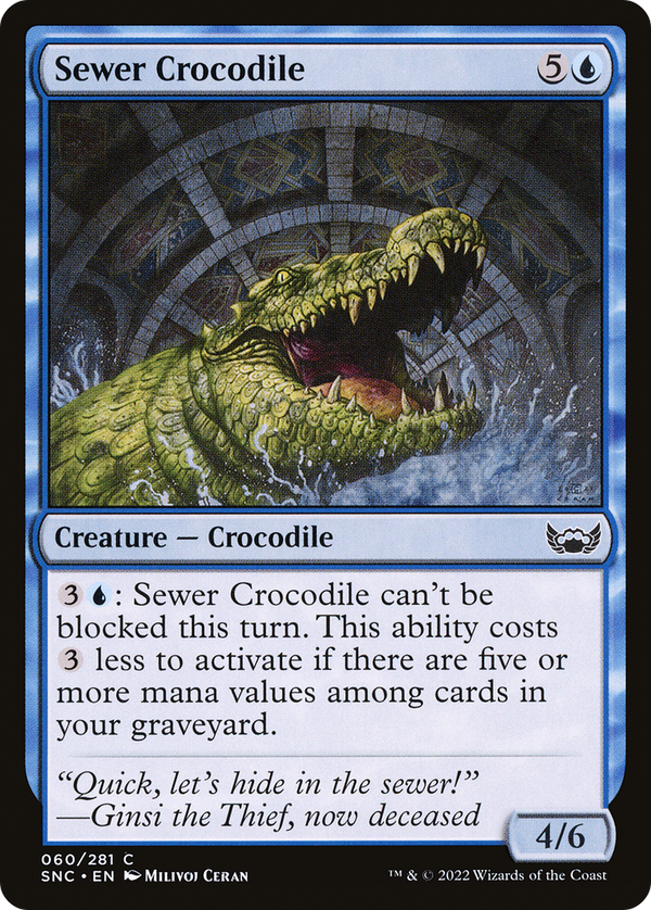 Sewer Crocodile (SNC-060) - Streets of New Capenna Foil
