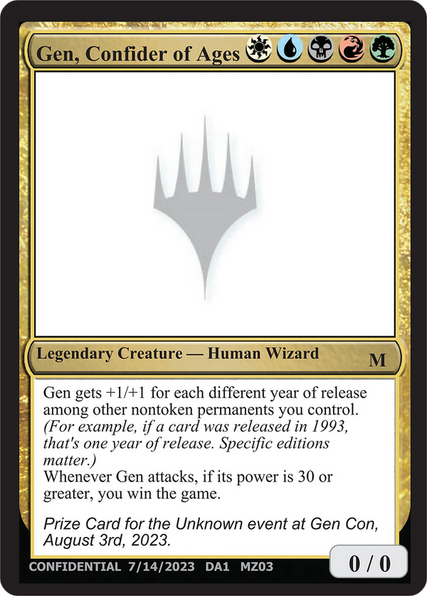 Gen, Confider of Ages (UNK-MZ03) - Unknown Event
