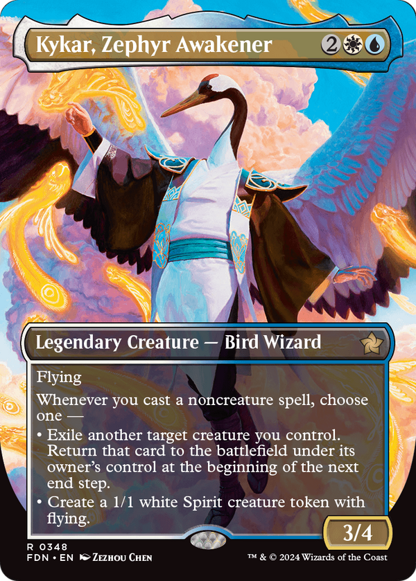 Kykar, Zephyr Awakener (Borderless) (FDN-348) - Foundations Foil