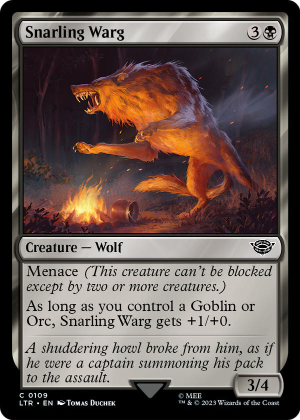 Snarling Warg (LTR-109) - The Lord of the Rings: Tales of Middle-earth