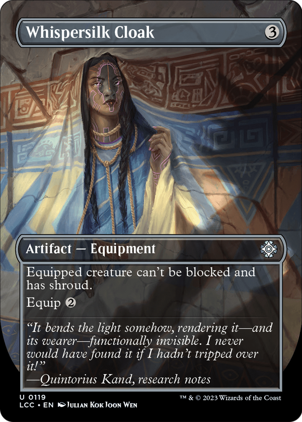 Whispersilk Cloak (Borderless) (LCC-119) - The Lost Caverns of Ixalan Commander