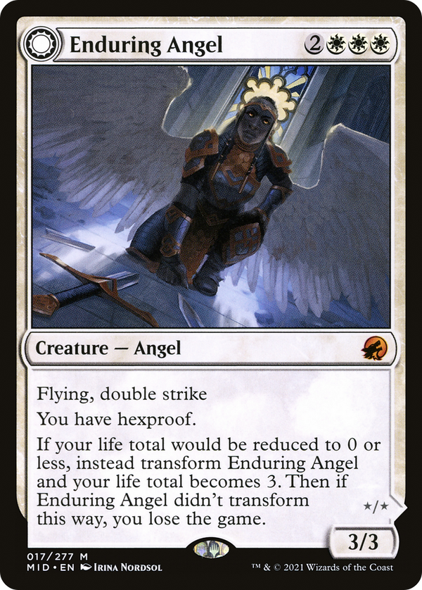 Enduring Angel (MID-017) - Innistrad: Midnight Hunt: (Double Faced Transform) Foil