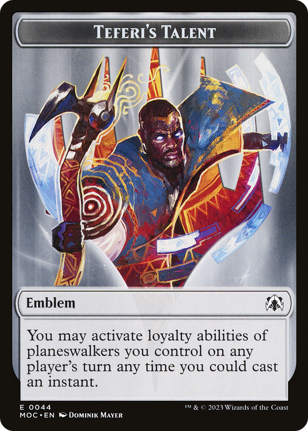Teferi's Talent Emblem (TMOC-044) - March of the Machine Commander Tokens Foil