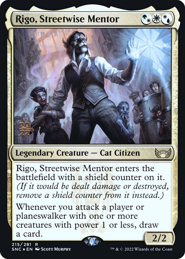 Rigo, Streetwise Mentor (PRE-215) - Streets of New Capenna Promos Foil