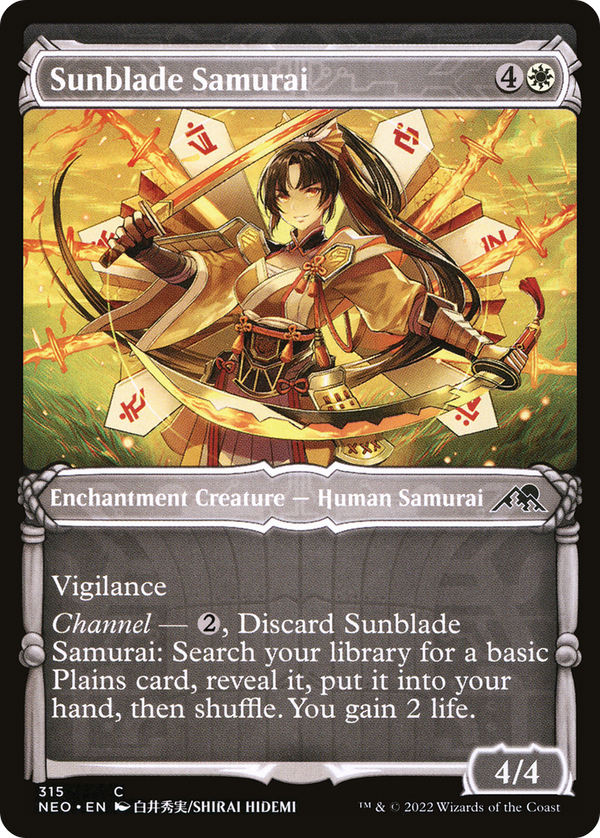 Sunblade Samurai (Showcase) (NEO-315) - Kamigawa: Neon Dynasty: (Showcase) Foil