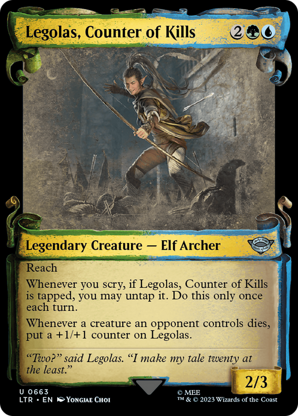 Legolas, Counter of Kills (Showcase Scrolls) (LTR-663) - The Lord of the Rings: Tales of Middle-earth: (Showcase)