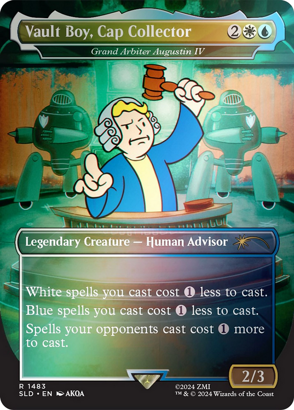 Vault Boy, Cap Collector - Grand Arbiter Augustin IV (Rainbow Foil) (SLD-1483★) - Secret Lair Drop / Vault Boy, Cap Collector (Borderless) Foil