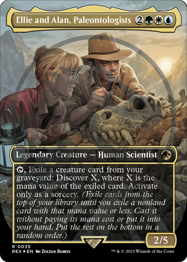 Ellie and Alan, Paleontologists (Borderless) (Emblem) (REX-035) - Jurassic World Collection Foil