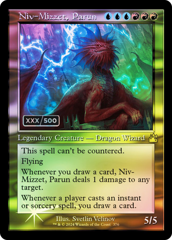Niv-Mizzet, Parun (Retro Frame) (Serial Numbered) (RVR-376) - Ravnica Remastered Foil