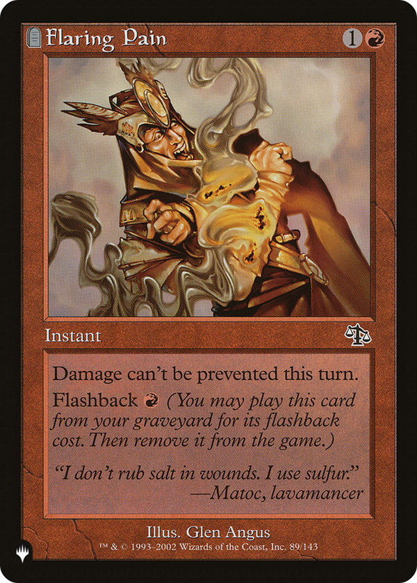 Flaring Pain (LIST-JUD-89) - The List: (tombstone)