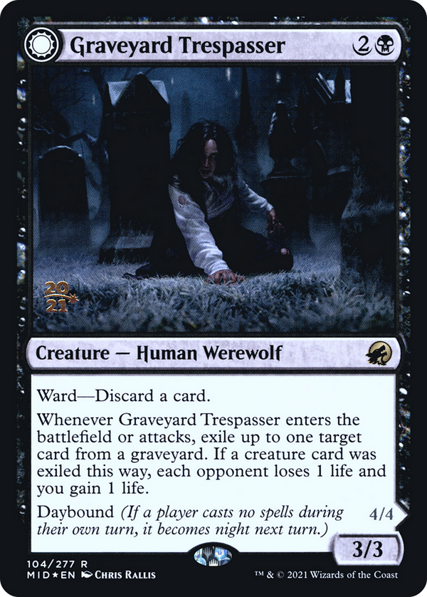 Graveyard Trespasser (PRE-104S) - Innistrad: Midnight Hunt Promos: (Double Faced Transform) Foil