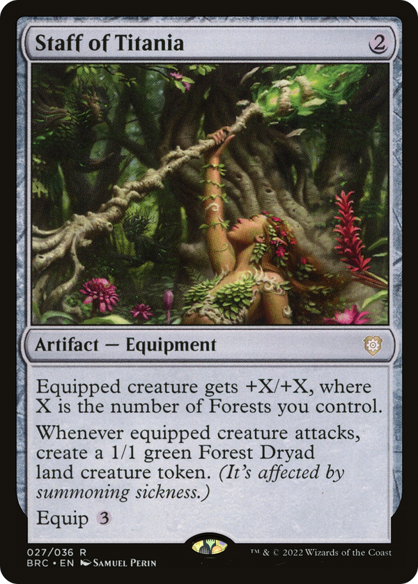 Staff of Titania (BRC-027) - The Brothers' War Commander Foil