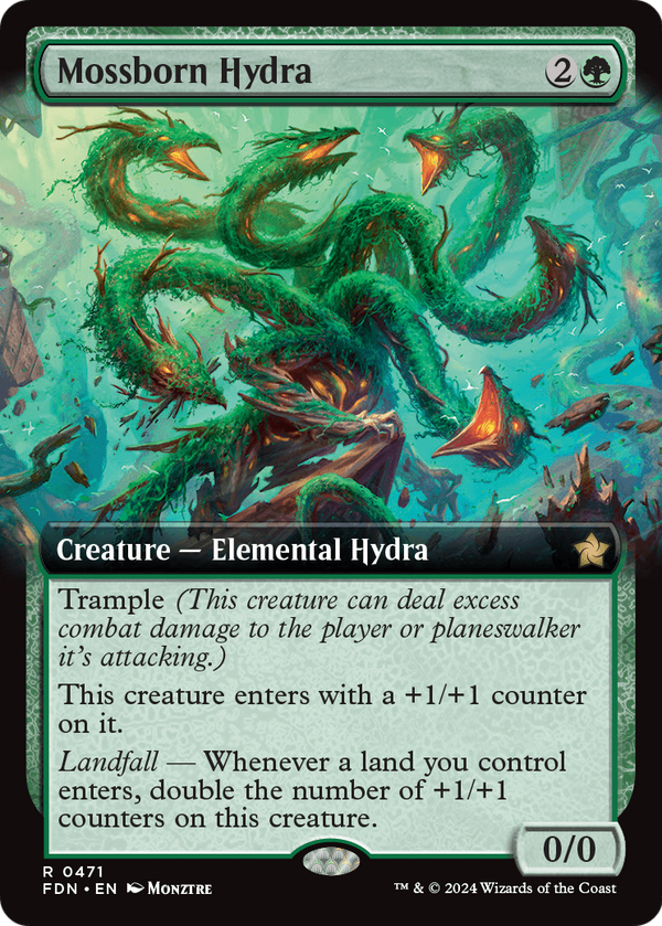 Mossborn Hydra (Extended Art) (FDN-471) - Foundations: (Extended Art) Foil