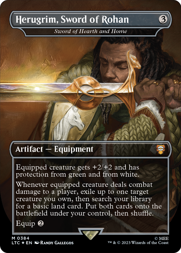 Herugrim, Sword of Rohan - Sword of Hearth and Home (Surge Foil) (LTC-384) - Tales of Middle-earth Commander / Herugrim, Sword of Rohan (Borderless) Foil