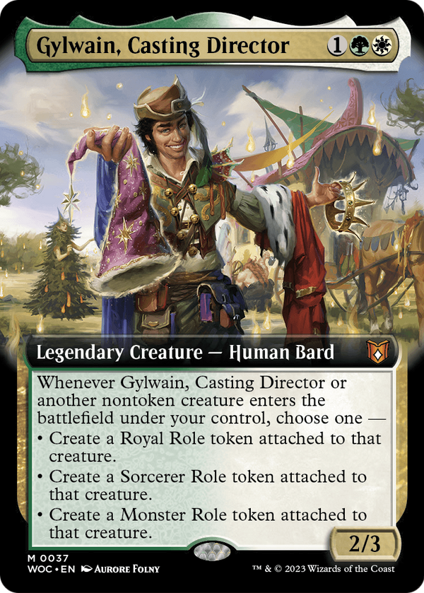 Gylwain, Casting Director (Extended Art) (WOC-037) - Wilds of Eldraine Commander: (Extended Art) Foil