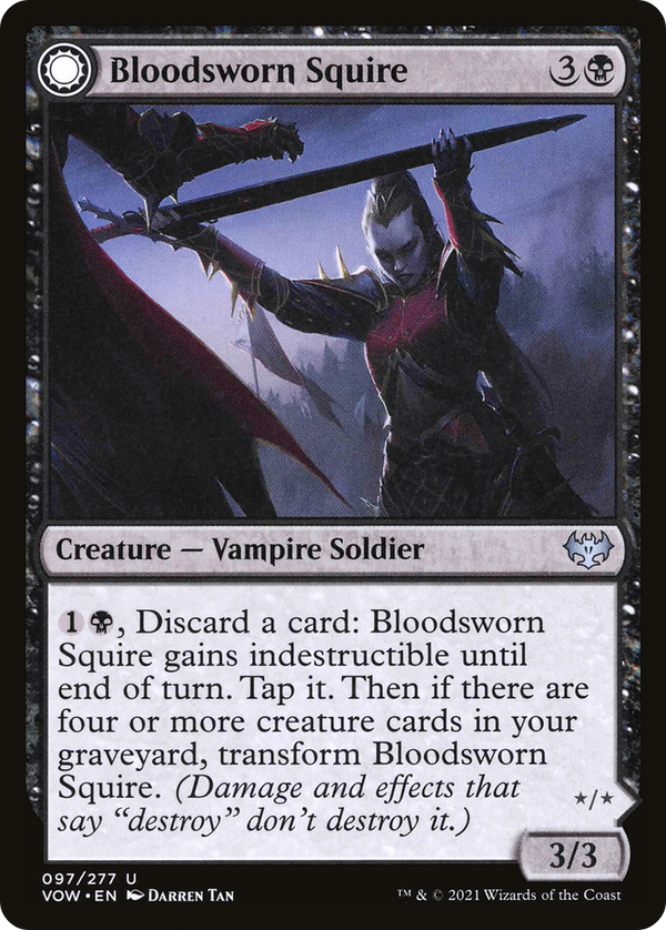 Bloodsworn Squire (VOW-097) - Innistrad: Crimson Vow: (Double Faced Transform) Foil