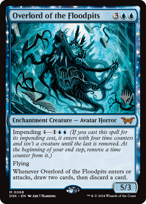Overlord of the Floodpits (PPDSK-068) - Duskmourn: House of Horror Promos: (enchantment) Foil