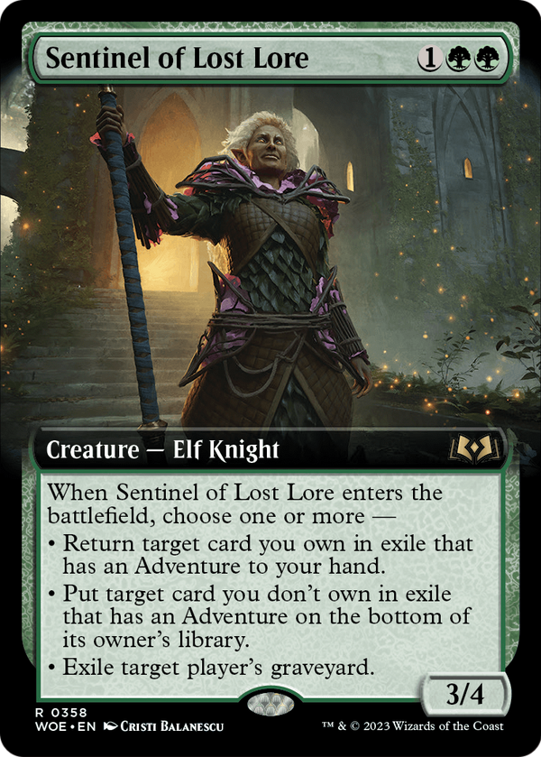 Sentinel of Lost Lore (Extended Art) (WOE-358) - Wilds of Eldraine: (Extended Art) Foil