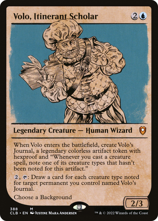 Volo, Itinerant Scholar (Showcase) (CLB-388) - Commander Legends: Battle for Baldur's Gate: (Showcase)