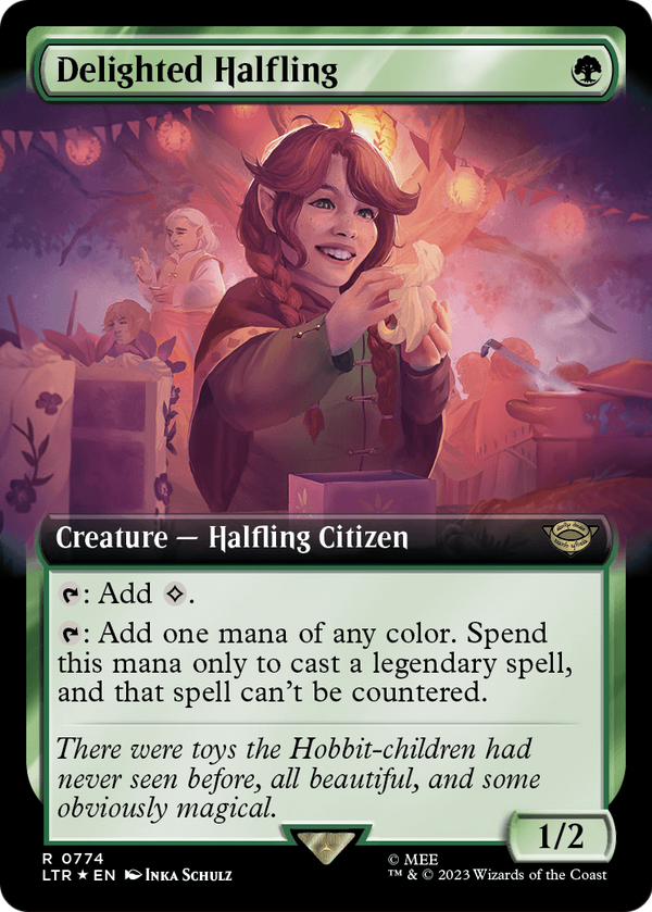 Delighted Halfling (Extended Art) (Surge Foil) (LTR-774) - The Lord of the Rings: Tales of Middle-earth: (Extended Art) Foil