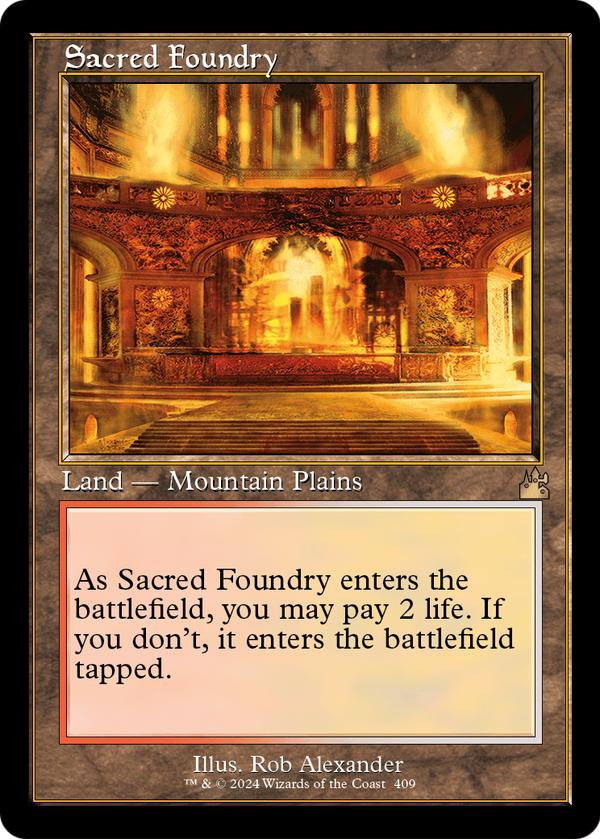 Sacred Foundry (Retro Frame) (RVR-409) - Ravnica Remastered Foil
