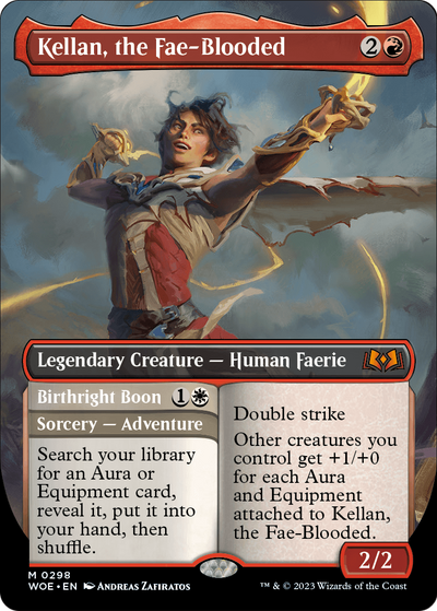 Kellan, the Fae-Blooded (Borderless) (WOE-298) - Wilds of Eldraine Foil