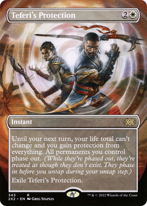 Teferi's Protection (Borderless) (2X2-343) - Double Masters 2022 Foil