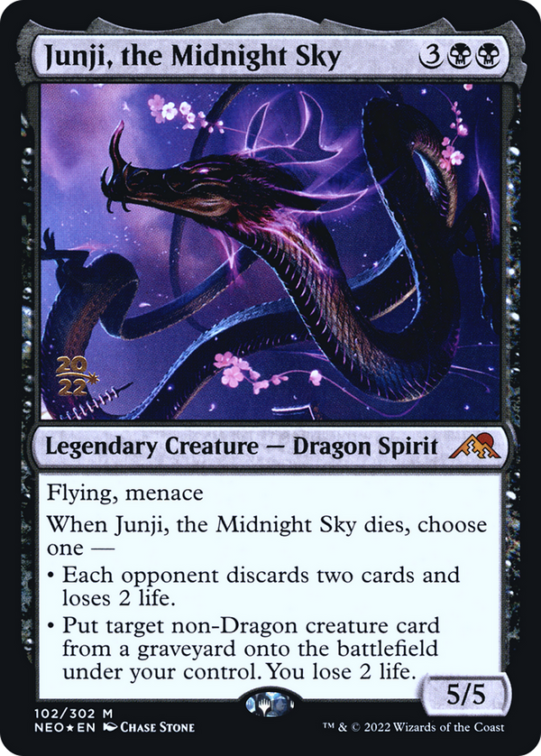 Junji, the Midnight Sky (PRE-102) - Kamigawa: Neon Dynasty Promos Foil