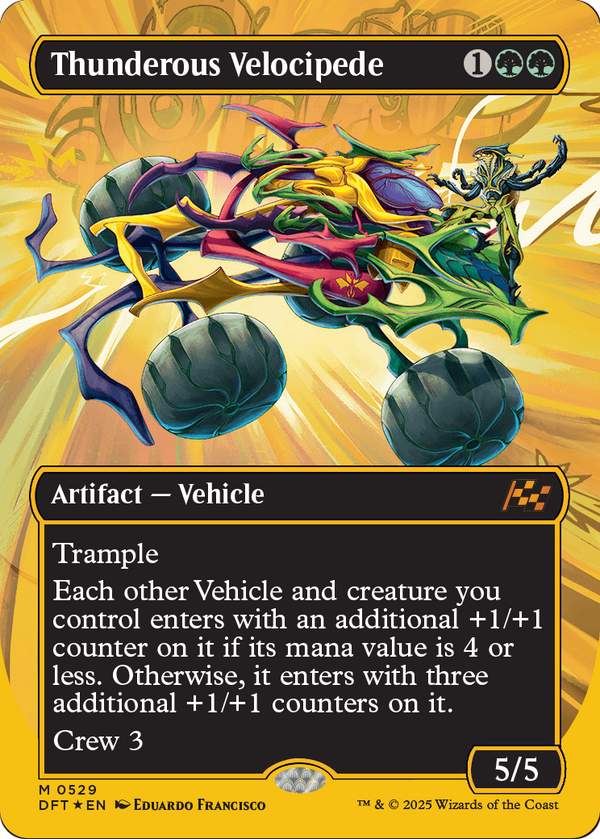 Thunderous Velocipede (Borderless) (First-Place Foil) (DFT-529) - Aetherdrift Foil