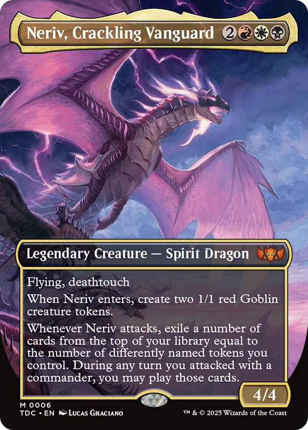 Neriv, Crackling Vanguard (Borderless) (TDC-006) - Commander: Tarkir: Dragonstorm Foil