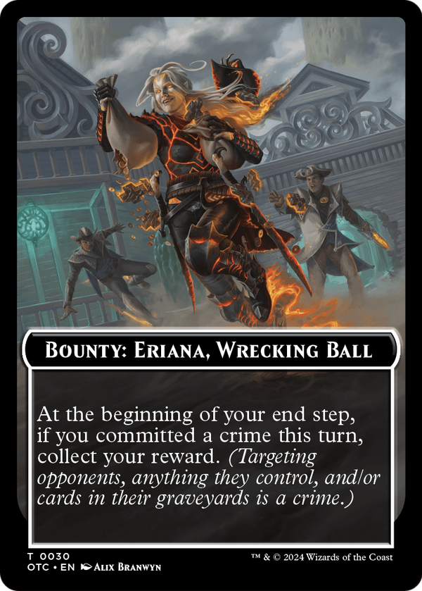 Bounty: Eriana, Wrecking Ball // Wanted! (TOTC-030) - Outlaws of Thunder Junction Commander Tokens Foil