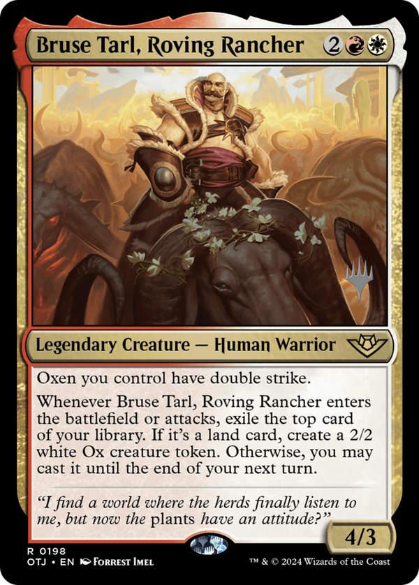 Bruse Tarl, Roving Rancher (PPOTJ-198) - Outlaws of Thunder Junction Promos Foil