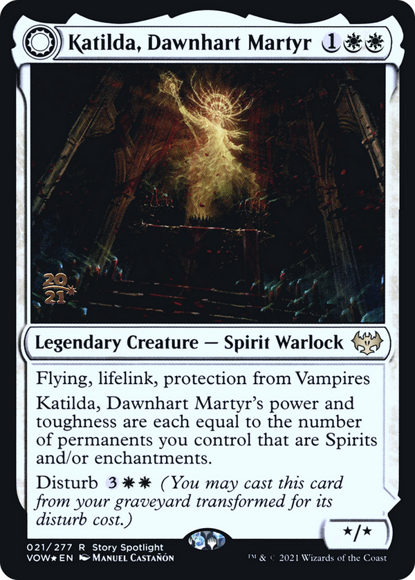 Katilda, Dawnhart Martyr (PRE-021) - Innistrad: Crimson Vow Promos: (Double Faced Transform) Foil