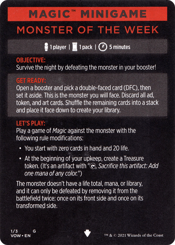 Monster of the Week // Monster of the Week (cont'd) (MVOW-001) - Innistrad: Crimson Vow Minigames Foil