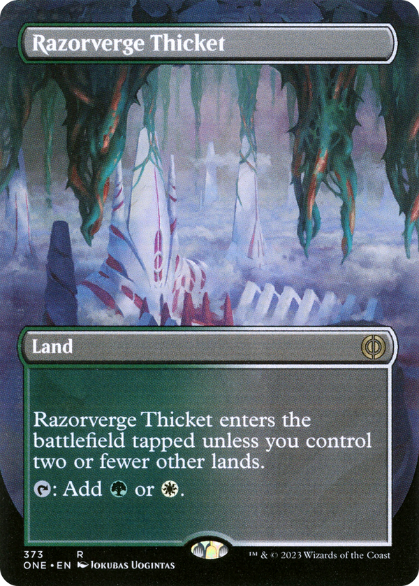 Razorverge Thicket (Borderless) (ONE-373) - Phyrexia: All Will Be One