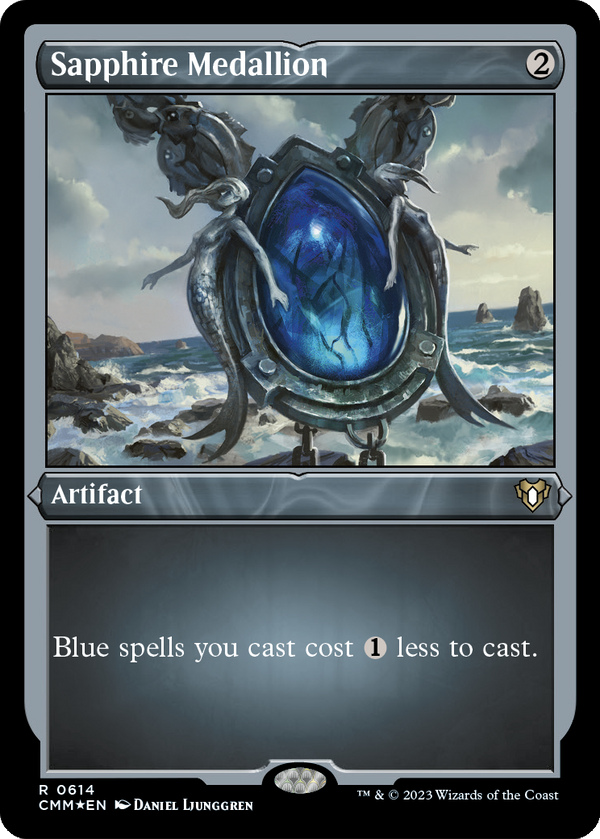 Sapphire Medallion (Foil Etched) (CMM-614) - Commander Masters Foil