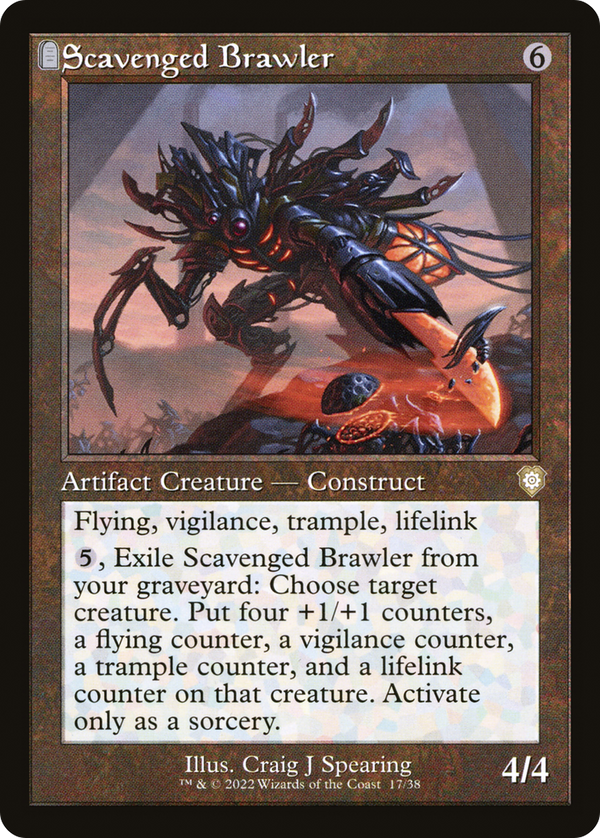 Scavenged Brawler (Retro Frame) (BRC-017) - The Brothers' War Commander: (tombstone)