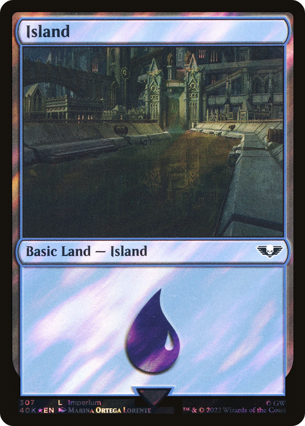 Island (307) (Surge Foil) (40K-307) - Warhammer 40,000 Commander Foil
