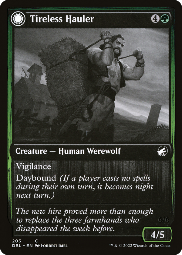 Tireless Hauler (DBL-203) - Innistrad: Double Feature: (Double Faced Transform) Foil