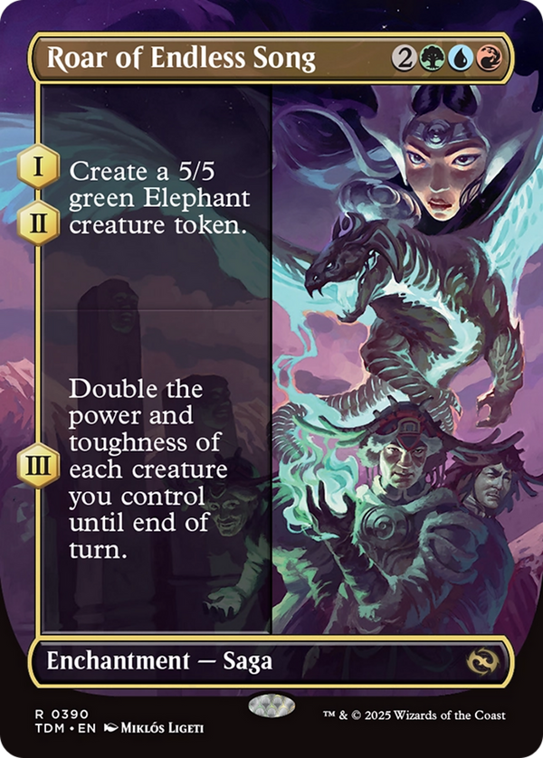 Roar of Endless Song (Borderless) (TDM-390) - Tarkir: Dragonstorm: (enchantment)