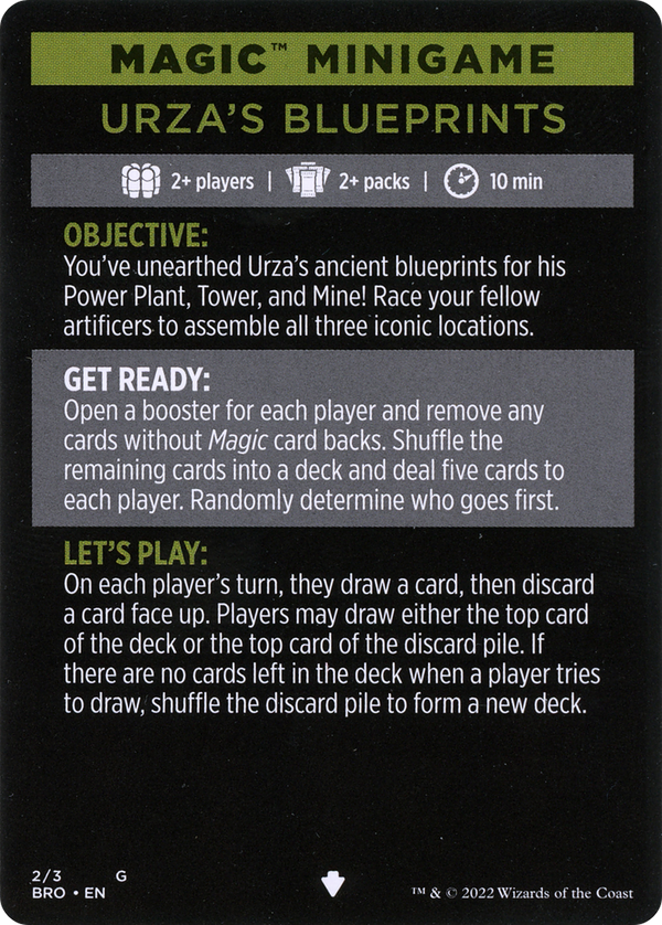 Urza's Blueprints (minigame) // Urza's Blueprints (cont'd) (MBRO-002) - The Brothers' War Minigames