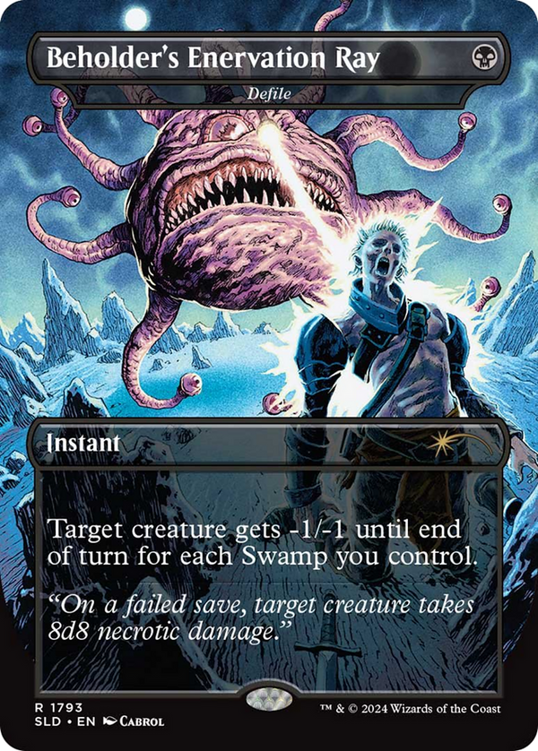 Defile (SLD-1793) - Secret Lair Drop / Beholder's Enervation Ray (Borderless) Foil