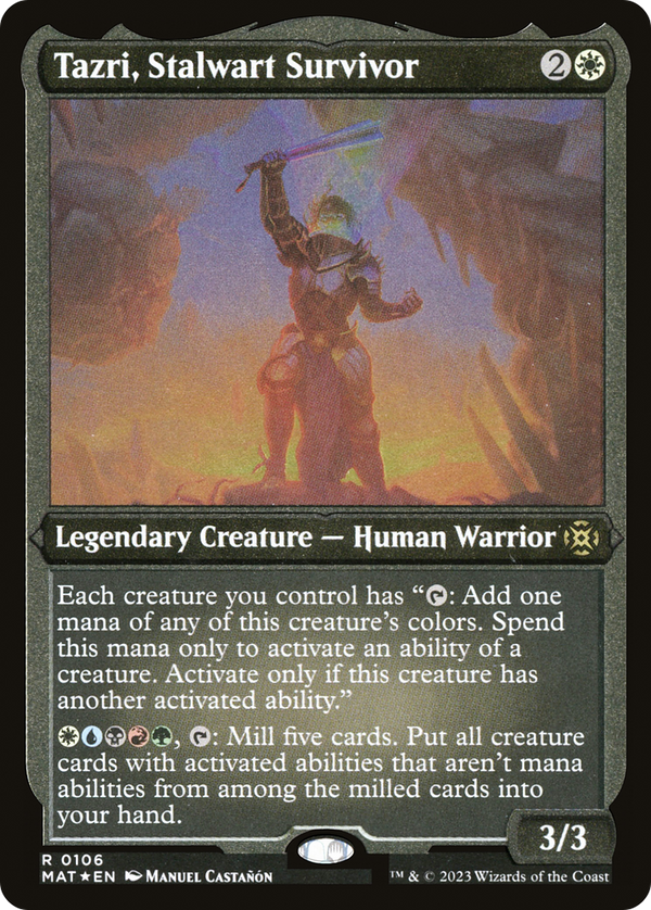Tazri, Stalwart Survivor (Foil Etched) (MAT-106) - March of the Machine: The Aftermath Foil