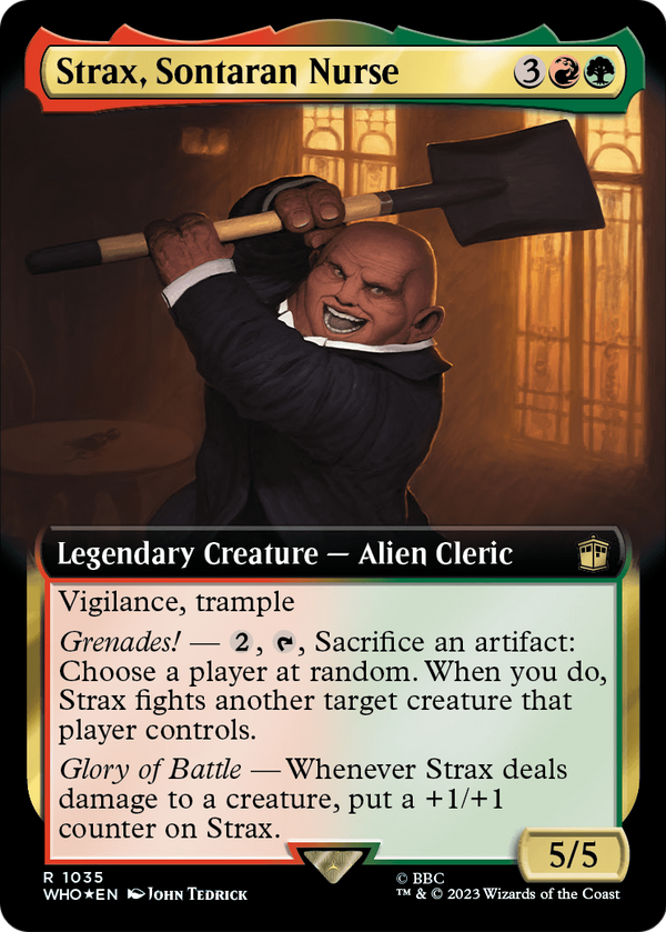 Strax, Sontaran Nurse (Extended Art) (Surge Foil) (WHO-1035) - Doctor Who: (Extended Art) Foil