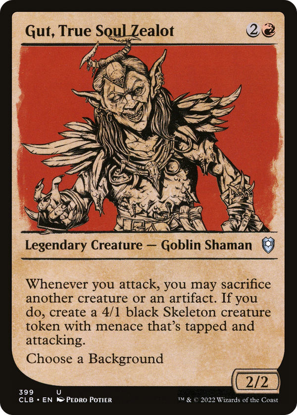Gut, True Soul Zealot (Showcase) (CLB-399) - Commander Legends: Battle for Baldur's Gate: (Showcase) Foil
