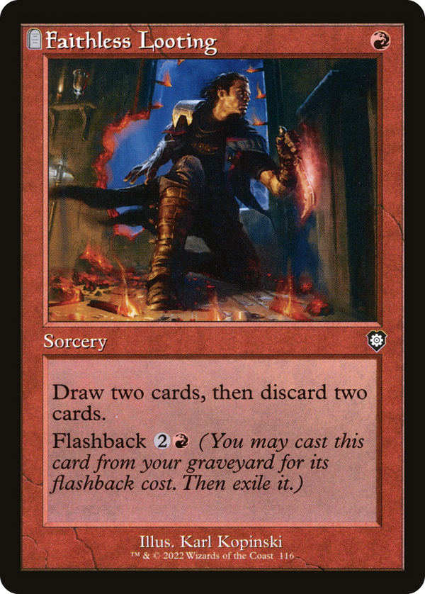 Faithless Looting (Retro Frame) (BRC-116) - The Brothers' War Commander: (tombstone)
