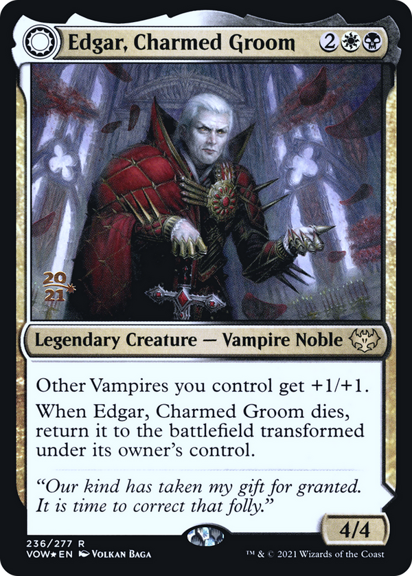 Edgar, Charmed Groom (PRE-236) - Innistrad: Crimson Vow Promos: (Double Faced Transform) Foil
