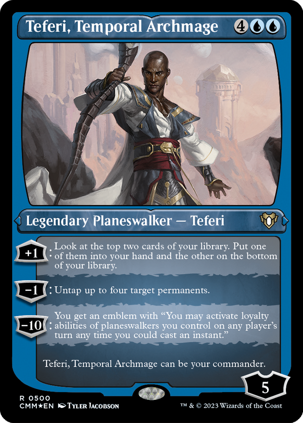 Teferi, Temporal Archmage (Foil Etched) (CMM-500) - Commander Masters Foil