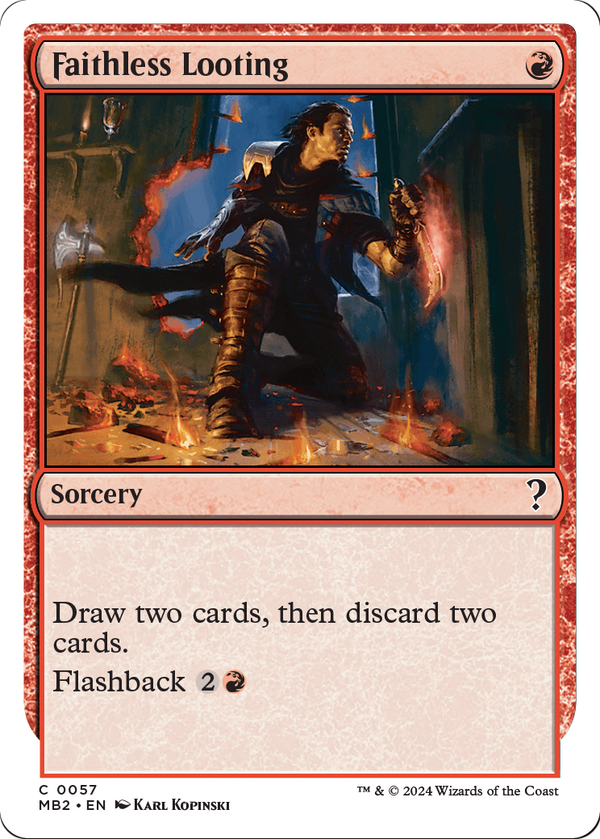 Faithless Looting (White Border) (MB2-057) - Mystery Booster 2