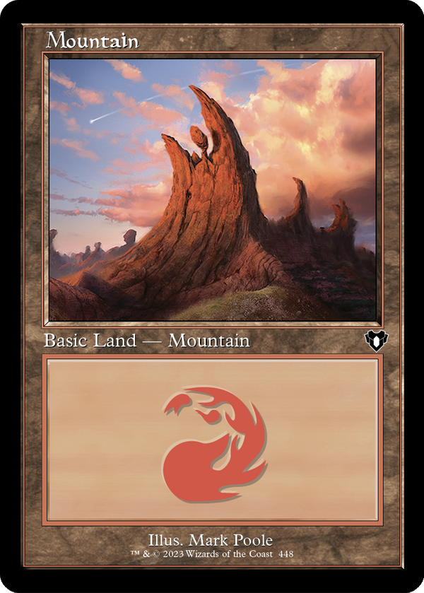 Mountain (448) (Retro Frame) (CMM-448) - Commander Masters Foil